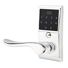 Luzern Left Hand Emtouch Lever with Electronic Touchscreen Lock in Polished Chrome