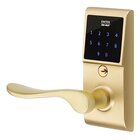 Luzern Left Hand Emtouch Lever with Electronic Touchscreen Lock in Satin Brass